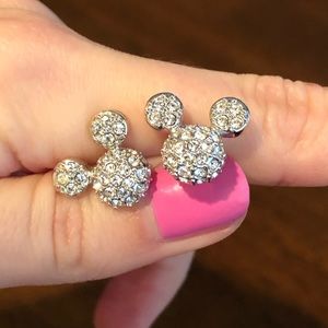 Swarovski crystal Mickey mouse earrings silver